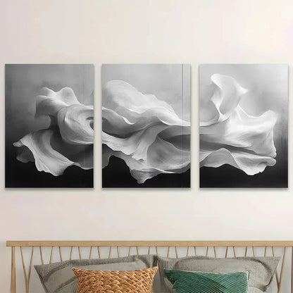 3pcs Abstract Black & White Art Wall Art Set Canvas Framed 60x90cm - High Quality Print 100% Australian Made Wall Canvas Ready to Hang - Bella Home Decor