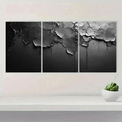3pcs Only Black and White Texture E   Wall Art Set Canvas Framed 40x60cm - High Quality Print 100% Australian Made Wall Canvas Ready to Hang