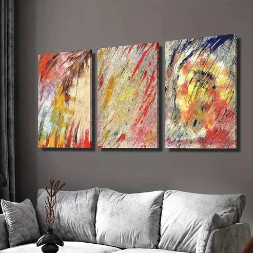 3pcs Abstract Color Splash Decoration Wall Art Canvas Unframed - High Quality Print 100% Australian Made Wall Canvas - Bella Home Decor