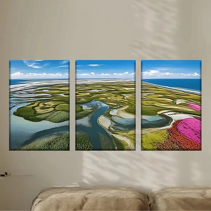 3pcs A view of a body of water Wall Art Set Canvas Framed 40x60cm - High Quality Print 100% Australian Made Wall Canvas Ready to Hang - Bella Home Decor