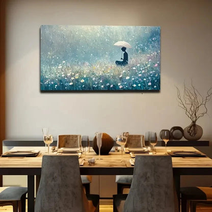 Serene Meditation Rainy Day Wall Art Canvas Office Home Room Framed 120x60cm