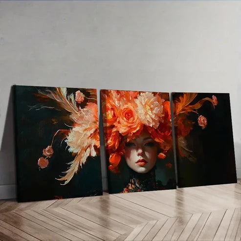 3pcs Elegant Woman Wall Art Set Canvas Unframed - High Quality Print 100% Australian Made Wall Canvas - Bella Home Decor