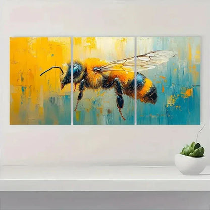 3pcs Honey Bee HB Wall Art Set Canvas Unframed - High Quality Print 100% Australian Made Wall Canvas
