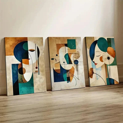 3pcs Abstract Modern Creative Women Perfect Wall Art Canvas Unframed - High Quality Print 100% Australian Made Wall Canvas - Bella Home Decor