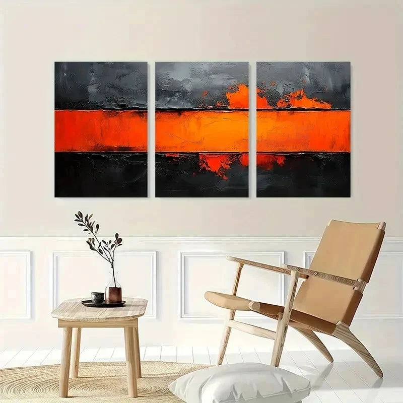 3pcs Black And Gray Abstract Modern Perfect Wall Art Set Canvas Framed 40x60cm - High Quality Print 100% Australian Made Wall Canvas Ready to Hang - Bella Home Decor
