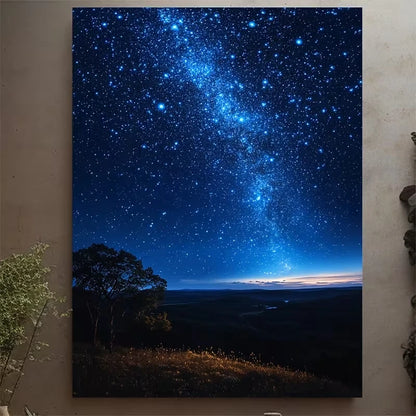 Starry Night Sky Time Lapse Photography  60x90cm Metal Print Ready to Hang