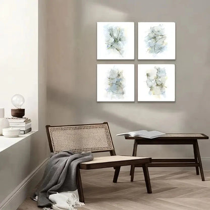 4pcs Watercolor Prints, Simple Artwork for Walls Wall Art Canvas Framed