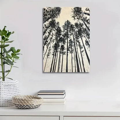 Beautiful Black & White Tranquil Landscape Painting 40x60cm Metal Print Ready to Hang - Bella Home Decor