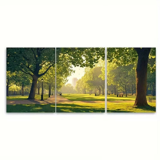 3pcs Clapham Common Park British Landscapes Wall Art Set Canvas Framed 60x90cm - High Quality Print 100% Australian Made Wall Canvas Ready to Hang