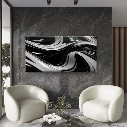 Abstract Black White Background Wall Art Canvas Office Home Room Framed 120x60cm