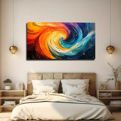 Vibrant Spiral Color Design Wall Art Canvas Office Home Room Framed 120x60cm