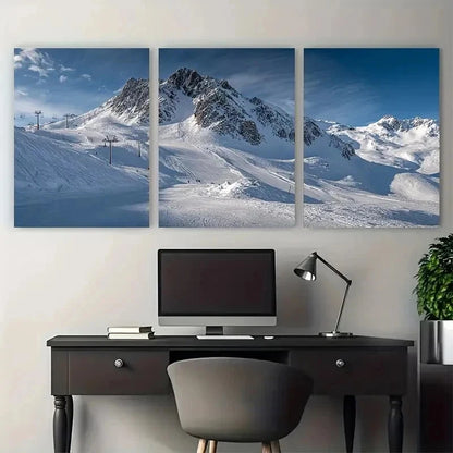 3pcs Val DIsre Skiing Travel Poster Perfect Wall Art Set Canvas Framed 50x70cm - High Quality Print 100% Australian Made Wall Canvas Ready to Hang