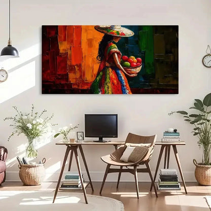 Colorful Abstract Woman Décor Wall Art Canvas Office Home Room Framed 120x60cm