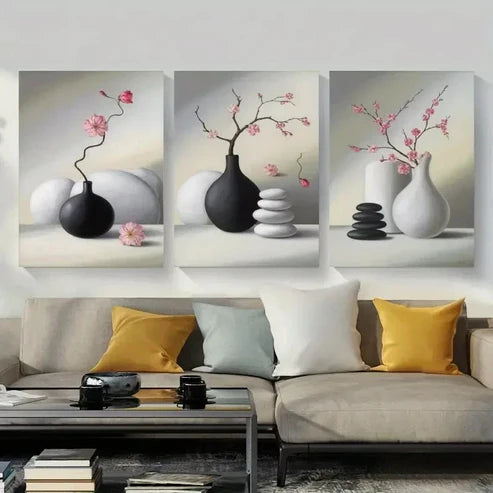 3pcs Still Life Painting, Minimalist Style Wall Art Canvas Unframed - High Quality Print 100% Australian Made Wall Canvas