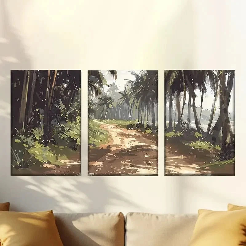 3pcs Abstract And Charming Road 50x70cm - High Quality Print 100% Australian Made Wall Canvas Ready to Hang - Bella Home Decor