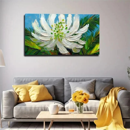 Acrylic Style A White Flower Wall Art Canvas Office Home Room Framed 120x60cm