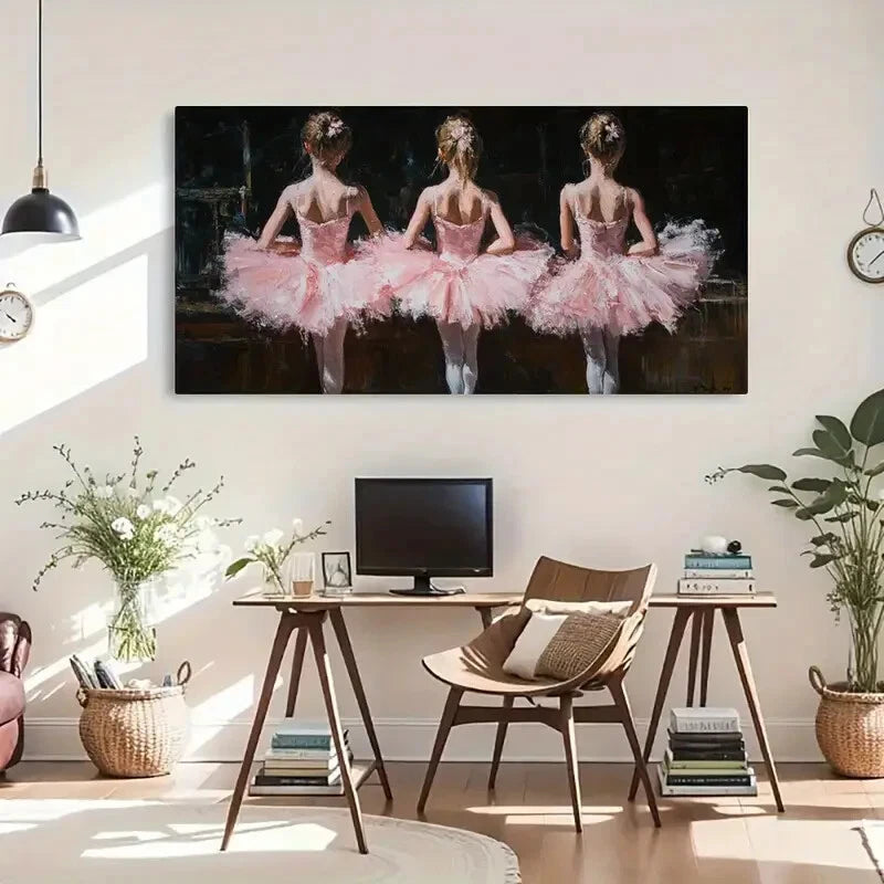 Ballet Dancers Modern Décor Wall Art Canvas Office Home Room Framed 120x60cm - Bella Home Decor