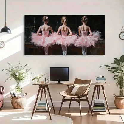 Ballet Dancers Modern Décor Wall Art Canvas Office Home Room Framed 120x60cm - Bella Home Decor