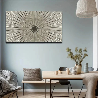 Design In Beige & White Wall Art Canvas Office Home Room Framed 120x60cm
