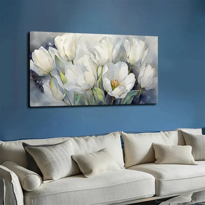 Lily Blooming Landscape Wall Art canvas office home room framed 120x60cm