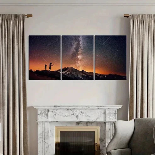 3pcs Classic Cartoon Art Starry Sky Wall Art Canvas Unframed - High Quality Print 100% Australian Made Wall Canvas - Bella Home Decor