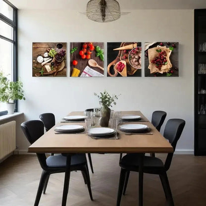 4pcs Colorful Fruit Wall Art Canvas Framed