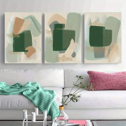3pcs Abstract Geometric Brush Strokes Wall Art Set Canvas Framed 50x70cm - High Quality Print 100% Australian Made Wall Canvas Ready to Hang - Bella Home Decor