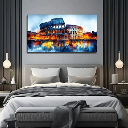 Colosseum Suitable Perfect Wall Art Canvas Office Home Room Framed 120x60cm