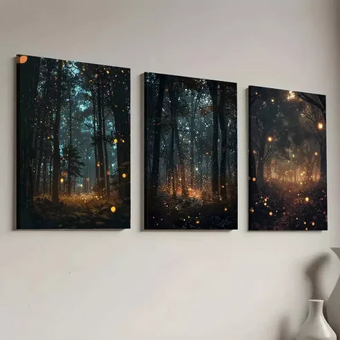 3pcs Decorative Enchanting Forest Art Set Canvas Unframed - High Quality Print 100% Australian Made Wall Canvas