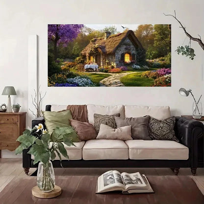Modern Vintage Design House Wall Art Canvas Office Home Room Framed 120x60cm