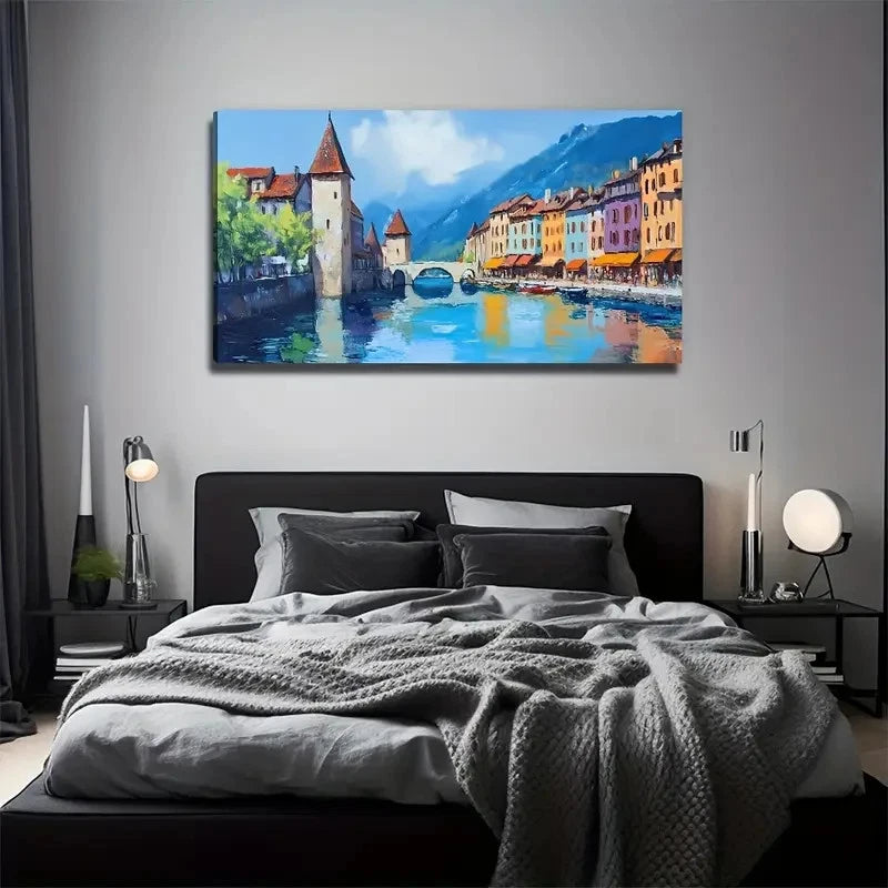 Attractive River Perfect Wall Art Canvas Office Home Room Framed 120x60cm