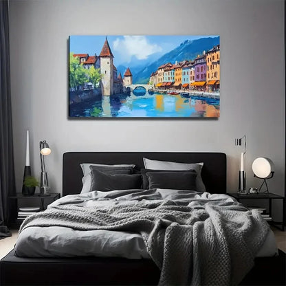 Attractive River Perfect Wall Art Canvas Office Home Room Framed 120x60cm