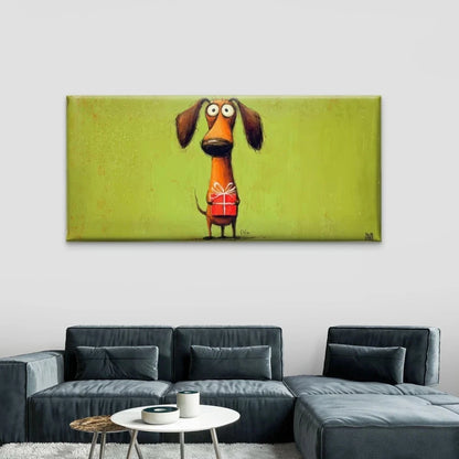 Adorable Puppy Ink Animal Wall Art Canvas Office Home Room Framed 120x60cm
