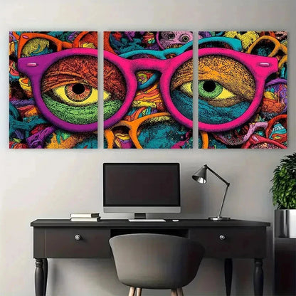 3pcs Multicolor Dopamine Aesthetic Maxi Perfect Wall Art Set Canvas Framed 50x70cm - High Quality Print 100% Australian Made Wall Canvas Ready to Hang