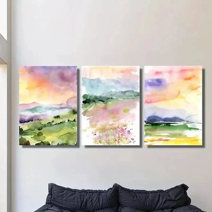 3pcs Artistic Nature Scene of Irish Meadow Wall Art Set Canvas Unframed - High Quality Print 100% Australian Made Wall Canvas - Bella Home Decor