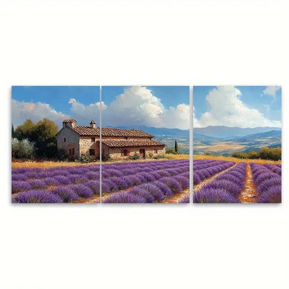 3pcs Tuscan Countryside Italian Landscape Art T    Wall Art Set Canvas Framed 50x70cm - High Quality Print 100% Australian Made Wall Canvas Ready to Hang