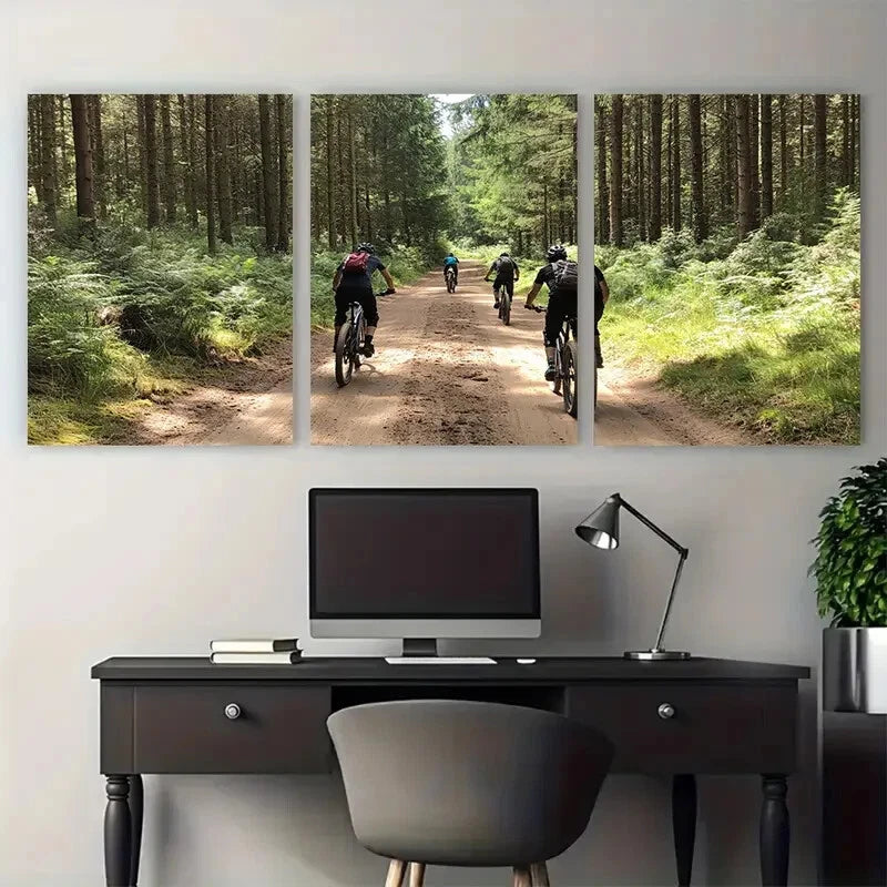 3pcs Forest Scene Outdoor Adventure Metal Print Ready to Hang Art - Bella Home Decor