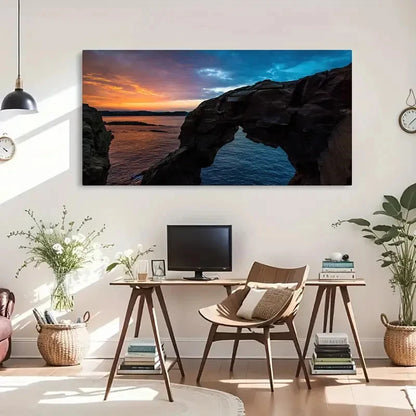 Stunning Ocean Sunset Décor Wall Art Canvas Office Home Room Framed 120x60cm