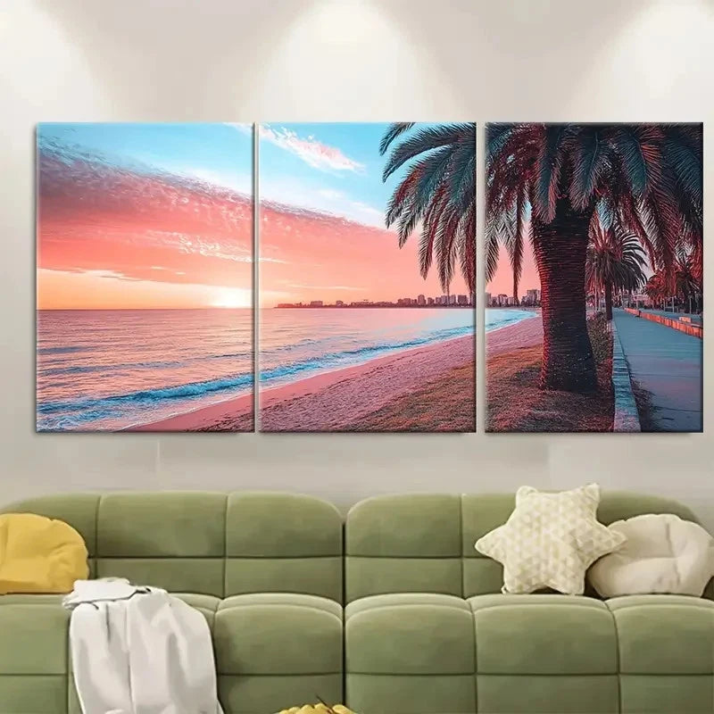 3pcs Adelaide Travel South Print Australia Wall Art Set Canvas Framed 60x90cm - High Quality Print 100% Australian Made Wall Canvas Ready to Hang - Bella Home Decor
