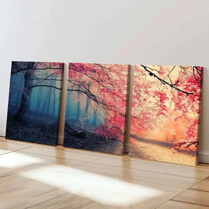 3pcs Nature Landscape Cherry Blossom Tree Wall Art Canvas Unframed - High Quality Print 100% Australian Made Wall Canvas