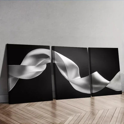 3 PCS A Ribbon Of Light In Dark Background Wall Art Set Canvas Unframed - High Quality Print 100% Australian Made Wall Canvas - Bella Home Decor
