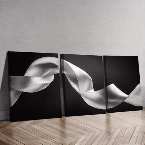 3 PCS A Ribbon Of Light In Dark Background Wall Art Set Canvas Unframed - High Quality Print 100% Australian Made Wall Canvas