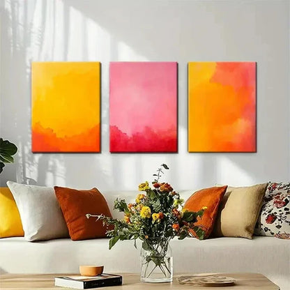 3pcs Abstract Watercolor Gradient Warm Perfect Wall Art Canvas Unframed - High Quality Print 100% Australian Made Wall Canvas - Bella Home Decor