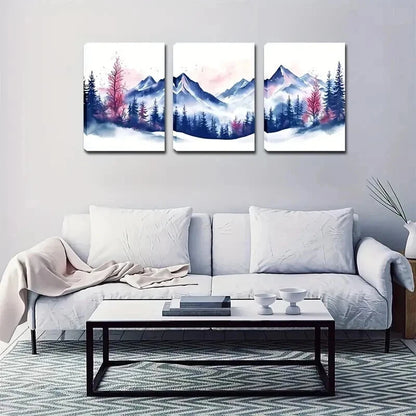3pcs Mountain Landscape Rustic Coastal Perfect Wall Art Set Canvas Framed 50x70cm - High Quality Print 100% Australian Made Wall Canvas Ready to Hang - Bella Home Decor