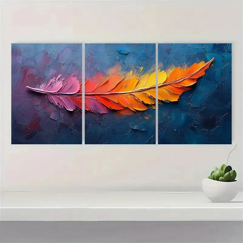 3pcs Original Abstract Colorful Oil Paint  HL   Wall  Art Set Canvas Framed 60x90cm - High Quality Print 100% Australian Made Wall Canvas Ready to Hang - Bella Home Decor