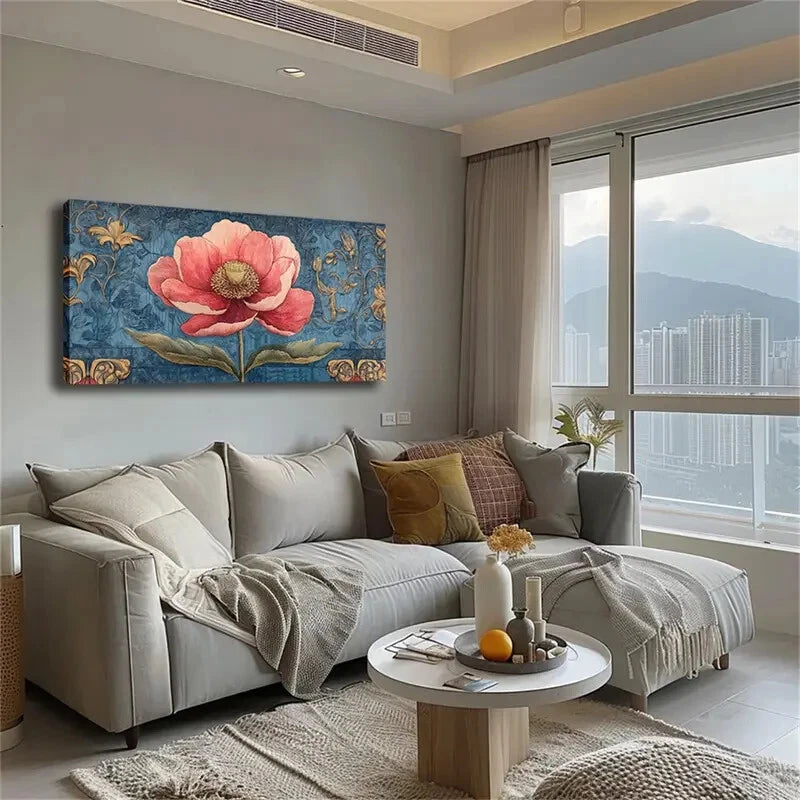 Bright Pink Flowers Exqcuisite Wall Art Canvas Office Home Room Framed 120x60cm - Bella Home Decor