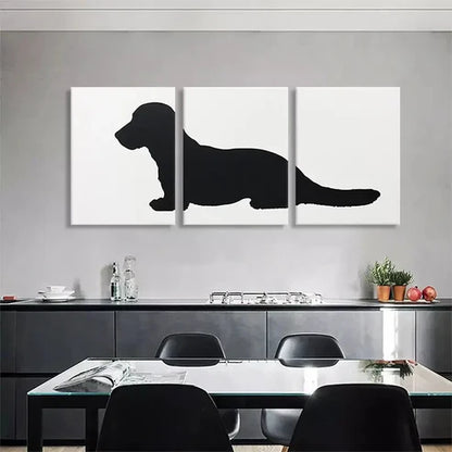 3pcs Minimalist Dog Silhouette Modern Perfect  Wall Art Set Canvas Unframed - High Quality Print 100% Australian Made Wall Canvas