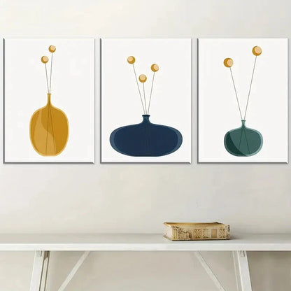 3pcs Light Luxury Vase Directly Perfect Wall Art Set Canvas Framed 50x70cm - High Quality Print 100% Australian Made Wall Canvas Ready to Hang.