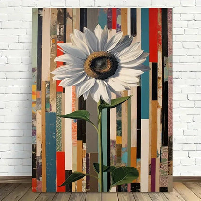 Beautiful Modern Sunflower Vibrant Painting 40x60cm Metal Print Ready to Hang - Bella Home Decor