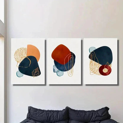 3pcs Bohemian And Minimalist Geometric Designs Wall Art Set Canvas Unframed - High Quality Print 100% Australian Made Wall Canvas - Bella Home Decor